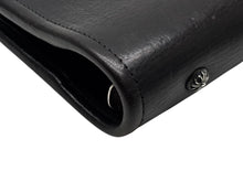 画像をギャラリービューアに読み込む, CHROME HEARTS クロムハーツ AGENDA PLAIN 手帳カバー ブックカバー クロスボールボタン シルバー925 レザー ブラック 美品 中古 4b006522