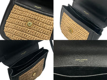 Load image into Gallery viewer, 極美品 YVES SAINT LAURENT イヴサンローラン カイラ ミニショルダーバッグ 634818 ラフィア レザー ベージュ ゴールド金具 中古 4b006528