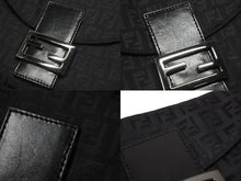 画像をギャラリービューアに読み込む, 極美品 FENDI フェンディ マンマバケット ワンショルダーバッグ 8BR442 ズッキーノ柄 縦長 ブラック ガンメタリック金具 中古 4b006531