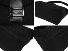 画像をギャラリービューアに読み込む, 極美品 FENDI フェンディ マンマバケット ワンショルダーバッグ 8BR442 ズッキーノ柄 縦長 ブラック ガンメタリック金具 中古 4b006531