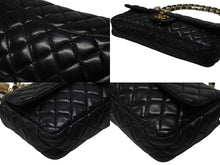 Load image into Gallery viewer, CHANEL シャネル マトラッセ 25cm イーストウエスト バレンタインシリーズ ショルダーバッグ ラムスキン ブラック ゴールド金具 美品 中古 4b006532