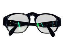 画像をギャラリービューアに読み込む, CHANEL シャネル メガネ クリアレンズ 度あり ココマーク 0006 10 ブラック ゴールド金具 美品 中古 4b006533