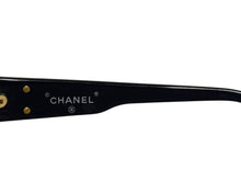 画像をギャラリービューアに読み込む, CHANEL シャネル メガネ クリアレンズ 度あり ココマーク 0006 10 ブラック ゴールド金具 美品 中古 4b006533