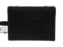 画像をギャラリービューアに読み込む, CHANEL シャネル ショルダーバッグ チョコバー ターンロック ブラック シルバー スウェード 美品 中古 4b006537