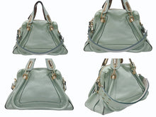 Load image into Gallery viewer, CHLOE クロエ パラティ ミディアム 2WAY ハンドバッグ 04-12-50-65 レザー ピスタチオ ゴールド金具 美品 中古 4b006542