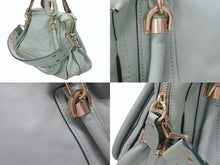 Load image into Gallery viewer, CHLOE クロエ パラティ ミディアム 2WAY ハンドバッグ 04-12-50-65 レザー ピスタチオ ゴールド金具 美品 中古 4b006542