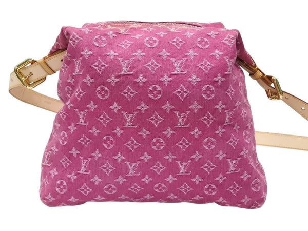 極美品 LOUIS VUITTON ルイヴィトン バギーGM ショルダーバッグ 2WAY M95210 モノグラム デニム ピンク ゴールド金具 中古 4b006543