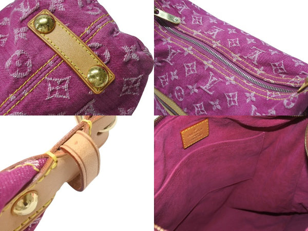 極美品 LOUIS VUITTON ルイヴィトン バギーGM ショルダーバッグ 2WAY M95210 モノグラム デニム ピンク ゴールド金具 中古 4b006543