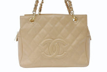 画像をギャラリービューアに読み込む, 極美品 CHANEL シャネル PTT チェーントートバッグ ココマーク 7番台 キャビアスキン ブラウン ゴールド金具 中古 4b006546