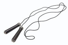 画像をギャラリービューアに読み込む, CHROME HEARTS クロムハーツ JUMPING ROPE ジャンピングロープ エボニーハンドル レザー 縄跳び ブラック シルバー金具 美品 中古 4b006554