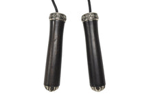 画像をギャラリービューアに読み込む, CHROME HEARTS クロムハーツ JUMPING ROPE ジャンピングロープ エボニーハンドル レザー 縄跳び ブラック シルバー金具 美品 中古 4b006554