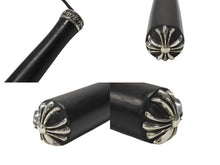 画像をギャラリービューアに読み込む, CHROME HEARTS クロムハーツ JUMPING ROPE ジャンピングロープ エボニーハンドル レザー 縄跳び ブラック シルバー金具 美品 中古 4b006554