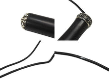 画像をギャラリービューアに読み込む, CHROME HEARTS クロムハーツ JUMPING ROPE ジャンピングロープ エボニーハンドル レザー 縄跳び ブラック シルバー金具 美品 中古 4b006554