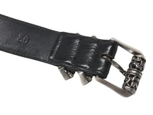 画像をギャラリービューアに読み込む, 極美品 CHROME HEARTS クロムハーツ 3ピース ローラーベルト サイズ36 レザー シルバ−925 ブラック 中古 4b006555