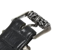画像をギャラリービューアに読み込む, 極美品 CHROME HEARTS クロムハーツ 3ピース ローラーベルト サイズ36 レザー シルバ−925 ブラック 中古 4b006555