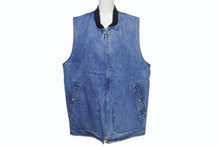 画像をギャラリービューアに読み込む, 極美品 CHROME HEARTS クロムハーツ VEST-M-HOMER ホーマー デニムボアベスト サイズL ダガージップ クロスボール ブルー 中古 4b006558