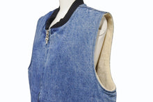 画像をギャラリービューアに読み込む, 極美品 CHROME HEARTS クロムハーツ VEST-M-HOMER ホーマー デニムボアベスト サイズL ダガージップ クロスボール ブルー 中古 4b006558
