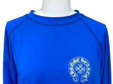 画像をギャラリービューアに読み込む, 極美品 CHROME HEARTS クロムハーツ ラッシュガード CHプラス ホースシュー スイムウェア 長袖 ブルー ポリエステル スパンデックス サイズL 中古 4b006559