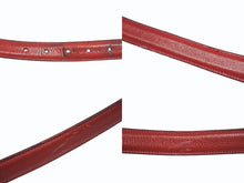 画像をギャラリービューアに読み込む, CHROME HEARTS クロムハーツ ベルト バックル クラシックオーバルクロス スモール ブロンズ レザー レッド サイズ34 美品 中古 4b006562