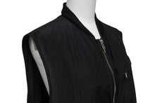 Load image into Gallery viewer, CHROME HEARTS クロムハーツ PAPA V2 SLK CTN パパ ジップアップベスト サイズS ダガージップ シルク コットン ブラック 美品 中古 4b006566