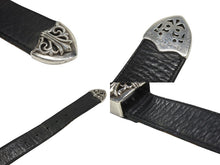 画像をギャラリービューアに読み込む, CHROME HEARTS クロムハーツ 3PC Classic 3PC belt ベルト ブラック レザー シルバー925 美品 中古 4b006567