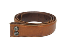 画像をギャラリービューアに読み込む, CHROME HEARTS クロムハーツ ベルト ストラップ サイズ34 フローラル ブラウン レザー シルバー925 美品 中古 4b006569