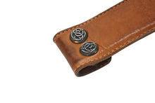 画像をギャラリービューアに読み込む, CHROME HEARTS クロムハーツ ベルト ストラップ サイズ34 フローラル ブラウン レザー シルバー925 美品 中古 4b006569