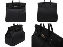 画像をギャラリービューアに読み込む, 新品同様 HERMES エルメス ハンドバッグ オータクロア40 ブラック U刻印 トゴ パラジウム金具 中古 4b006571