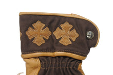 画像をギャラリービューアに読み込む, 新品未使用 CHROME HEARTS クロムハーツ レザーグローブ サイズM CHプラスパッチ クロスボールボタン 6パッチ シルバー925 中古 4b006590