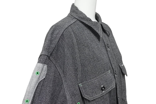 極美品 KAPITAL キャピタル GRANDRELLE 2TONES BONE PATCH VENTILATOR WORKSHIRT 長袖シャツ K2504LS143 サイズXL チャコール 中古 4b006595