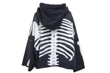 画像をギャラリービューアに読み込む, 新品未使用 KAPITAL キャピタル 25SS 裏毛 デビルフードブルゾン パーカー ブラック ボーン 骨 K2504LC156 シルバー金具 サイズF 中古 4b006596