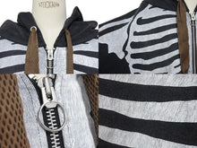 画像をギャラリービューアに読み込む, 新品未使用 KAPITAL キャピタル 25SS 裏毛 デビルフードブルゾン パーカー ブラック ボーン 骨 K2504LC156 シルバー金具 サイズF 中古 4b006596