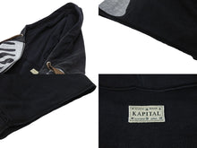 画像をギャラリービューアに読み込む, 新品未使用 KAPITAL キャピタル 25SS 裏毛 デビルフードブルゾン パーカー ブラック ボーン 骨 K2504LC156 シルバー金具 サイズF 中古 4b006596