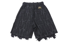 画像をギャラリービューアに読み込む, 極美品 KAPITAL キャピタル 12OZ MAGPIE DENIM W-KNEE EASY SHORT PANTS デニムショーツ K2503SP025 サイズXL ブラック 中古 4b006598