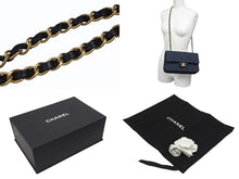 Load image into Gallery viewer, 新品未使用 CHANEL シャネル マトラッセ25 Wフラップ Wチェーンショルダーバッグ A01112 ランダム番台 ココマーク デニム 中古 4b006604