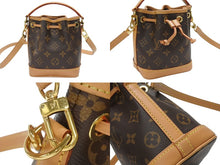 Load image into Gallery viewer, 極美品 LOUIS VUITTON ルイヴィトン ナノ ノエ ハンドバッグ ショルダーバッグ M81266 ブラウン PVC レザー ゴールド金具 中古 4b006616