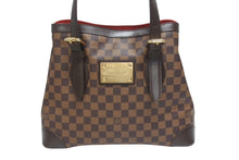 Load image into Gallery viewer, 極美品 LOUIS VUITTON ルイヴィトン ハムステッドMM トートバッグ N51204 ダミエ エベヌ ブラウン レザー PVC 中古 4b006619