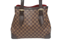 Load image into Gallery viewer, 極美品 LOUIS VUITTON ルイヴィトン ハムステッドMM トートバッグ N51204 ダミエ エベヌ ブラウン レザー PVC 中古 4b006619