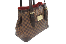 Load image into Gallery viewer, 極美品 LOUIS VUITTON ルイヴィトン ハムステッドMM トートバッグ N51204 ダミエ エベヌ ブラウン レザー PVC 中古 4b006619