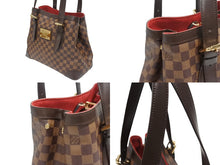 Load image into Gallery viewer, 極美品 LOUIS VUITTON ルイヴィトン ハムステッドMM トートバッグ N51204 ダミエ エベヌ ブラウン レザー PVC 中古 4b006619