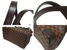 Load image into Gallery viewer, 極美品 LOUIS VUITTON ルイヴィトン ハムステッドMM トートバッグ N51204 ダミエ エベヌ ブラウン レザー PVC 中古 4b006619