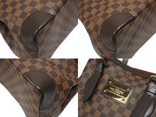 Load image into Gallery viewer, 極美品 LOUIS VUITTON ルイヴィトン ハムステッドMM トートバッグ N51204 ダミエ エベヌ ブラウン レザー PVC 中古 4b006619