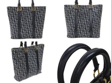 Load image into Gallery viewer, Christian Dior クリスチャンディオール トロッター ハンドバッグ ガリアーノ期 BO B 0071 ネイビー ゴールド金具 美品 中古 4b006632
