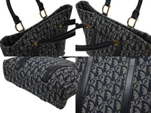 Load image into Gallery viewer, Christian Dior クリスチャンディオール トロッター ハンドバッグ ガリアーノ期 BO B 0071 ネイビー ゴールド金具 美品 中古 4b006632
