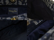 Load image into Gallery viewer, Christian Dior クリスチャンディオール トロッター ハンドバッグ ガリアーノ期 BO B 0071 ネイビー ゴールド金具 美品 中古 4b006632