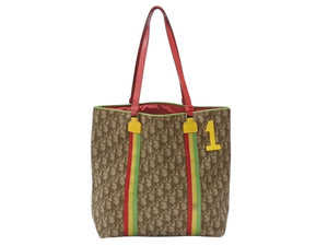 CHRISTIAN DIOR クリスチャンディオール ラスタライン トロッター トートバッグ 11-MA-0034 ベージュ ラスタカラー 美品 中古 4b006634