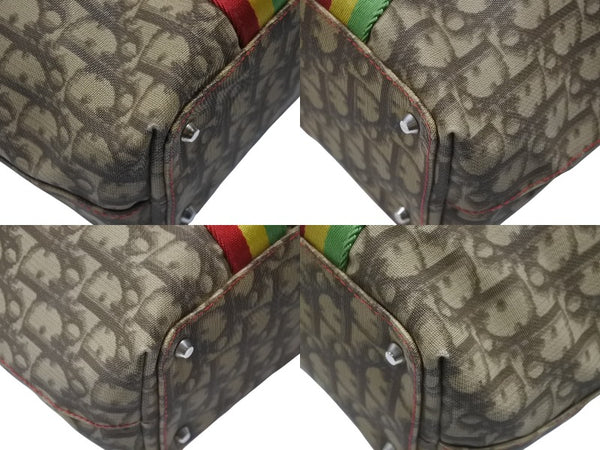 CHRISTIAN DIOR クリスチャンディオール ラスタライン トロッター トートバッグ 11-MA-0034 ベージュ ラスタカラー 美品 中古 4b006634