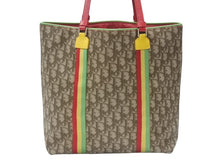 画像をギャラリービューアに読み込む, CHRISTIAN DIOR クリスチャンディオール ラスタライン トロッター トートバッグ 11-MA-0034 ベージュ ラスタカラー 美品 中古 4b006634