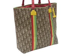 CHRISTIAN DIOR クリスチャンディオール ラスタライン トロッター トートバッグ 11-MA-0034 ベージュ ラスタカラー 美品 中古 4b006634