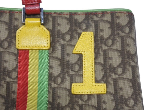 CHRISTIAN DIOR クリスチャンディオール ラスタライン トロッター トートバッグ 11-MA-0034 ベージュ ラスタカラー 美品 中古 4b006634